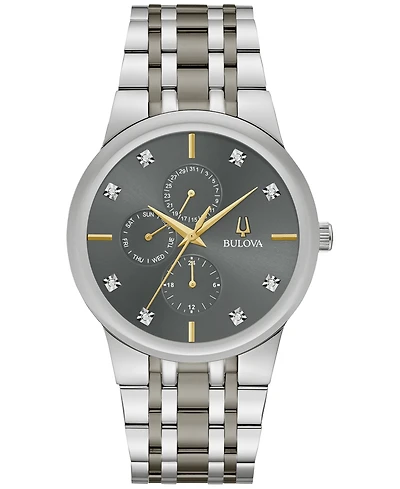 Bulova Men's Modern Diamond Accent Two-Tone Stainless Steel Bracelet Watch 40mm