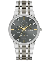 Bulova Men's Modern Diamond Accent Two-Tone Stainless Steel Bracelet Watch 40mm