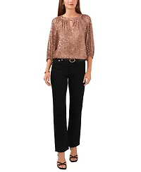 Vince Camuto Women's Keyhole Detail Raglan Sleeve Top