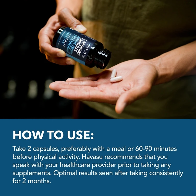 L-Arginine Capsules for Men's Stamina, Endurance & Performance, Havasu Nutrition