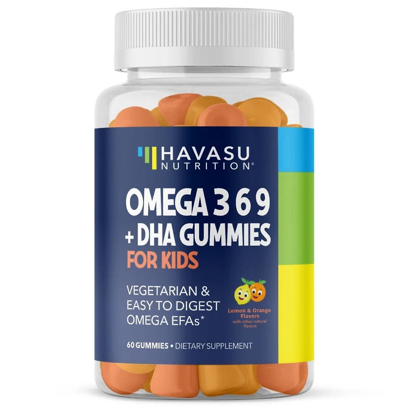 Omega Gummies for Kids, Lemon & Orange, Havasu Nutrition, 60ct