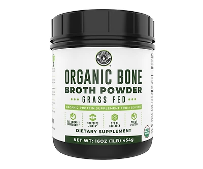 Left Coast Performance Organic Bone Broth Protein, Left Coast Performance, Unflavored, 16oz