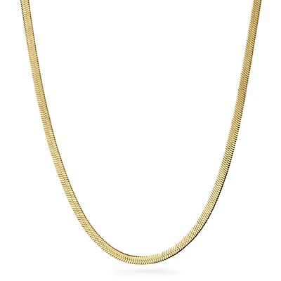 Ana Luisa Ina Herringbone 14K Gold-Plated Chain Necklace
