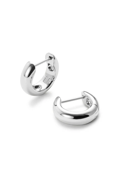 Ana Luisa Bold Huggie Hoops - Giulia Silver