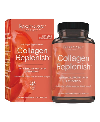 Reserveage, Collagen Replenish Capsules, Skin and Nail Supplement, Supports Collagen and Elastin Production, 120 capsules (30 servings)