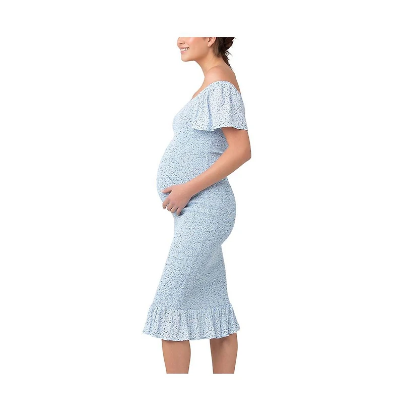 Ripe Maternity Selma Nursing Shirred Dress