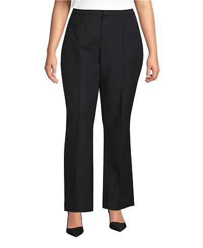 Lands' End Plus High Rise Bi Stretch Pintuck Boot Cut Pants