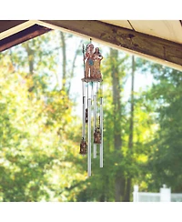 23" Long Indian Family Round Top Wind Chime Native American