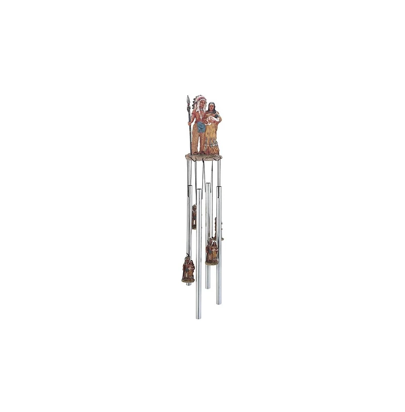23" Long Indian Family Round Top Wind Chime Native American