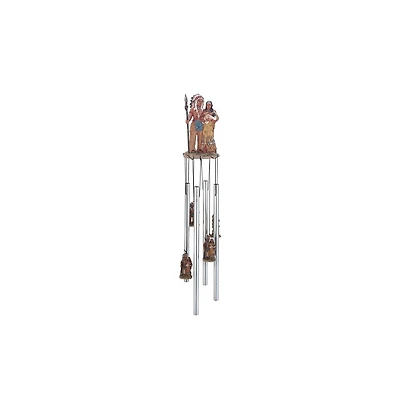 23" Long Indian Family Round Top Wind Chime Native American