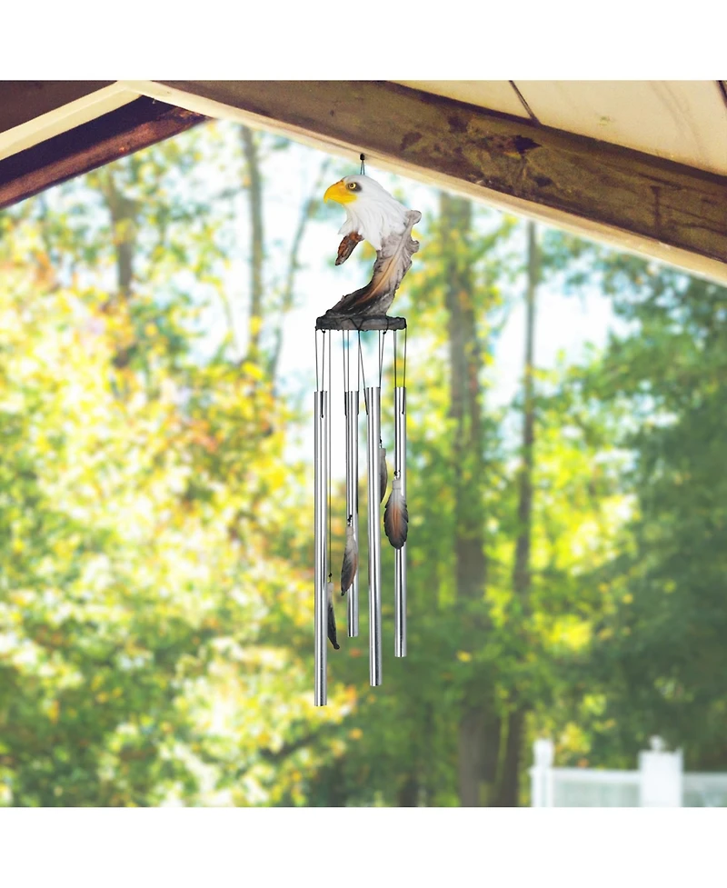 23" Long Eagle Round Top Wind Chime Wild Animal