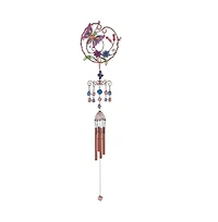33" Long Purple Butterfly Wind Chime with Copper Gem