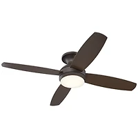 Casa Vieja 52" Casa Elite Mid Century Modern Indoor Ceiling Fan 4 Blade Led Light Remote Control Oil Rubbed Bronze Finish Hugger