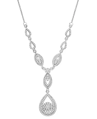 Wrapped Love Diamond Double Drop Pendant 17" 14k White Gold or Yellow (1-1/2 ct. t.w.), Created for Macy's