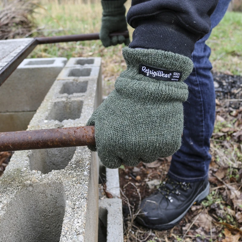 RefrigiWear Men's Insulated Wool Gloves - Ultimate Cold Weather Protection, Thermal Lining, and Superior Comfort