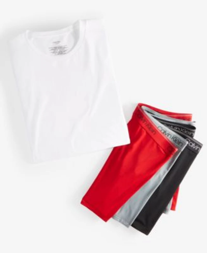 Calvin Klein Mens 5 Pack Cotton Classics Crewneck T Shirts 3 Pack Stretch Boxer Briefs
