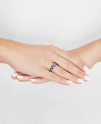 Grown With Love Lab Grown Sapphire (2-1/5 ct. t.w.) & Lab Grown Diamond (1/3 ct. t.w.) Marquise Vine Ring in 14k White Gold
