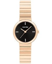 Calvin Klein Women's Three Hand Carnation Gold-Tone Stainless Steel Bracelet Watch 25mm