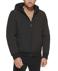 Tommy Hilfiger Men's Softshell Performance Hooded Fleece-Lined Bomber Jacket