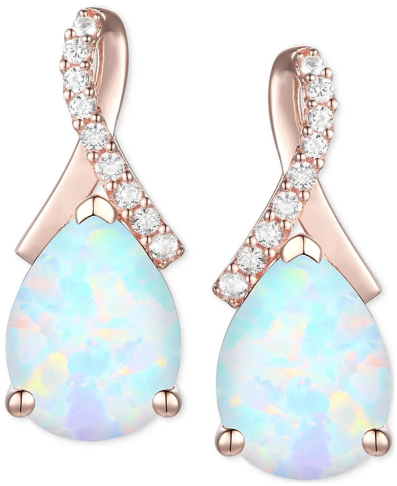 Amethyst (1-7/8 ct. t.w.) & Lab-Grown White Sapphire (1/10 Pear Swirl Stud Earrings 14k Gold-Plated Sterling Silver (Also Additional G