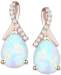 Amethyst (1-7/8 ct. t.w.) & Lab-Grown White Sapphire (1/10 Pear Swirl Stud Earrings 14k Gold-Plated Sterling Silver (Also Additional G