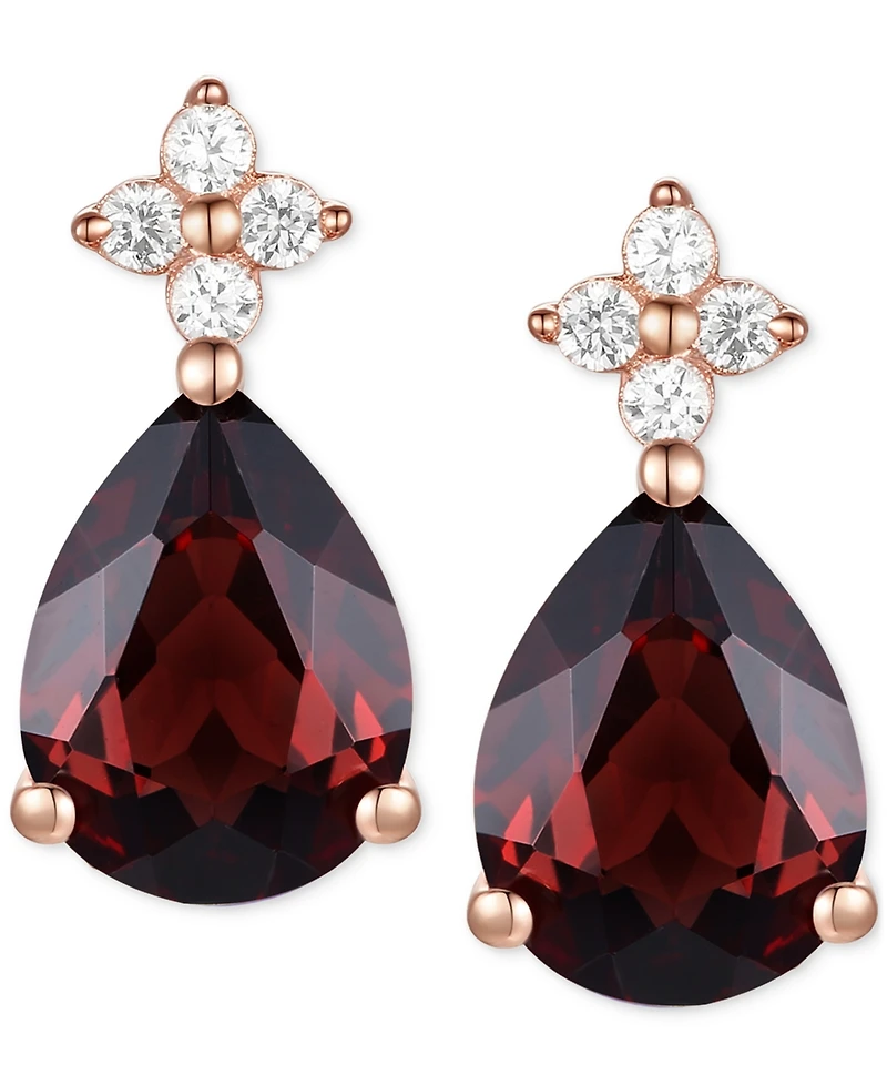 Morganite (1-3/4 ct. t.w.) & Lab-Grown White Sapphire (1/8 Pear Stud Earrings 14k Gold-Plated Sterling Silver (Also Additional Gemston