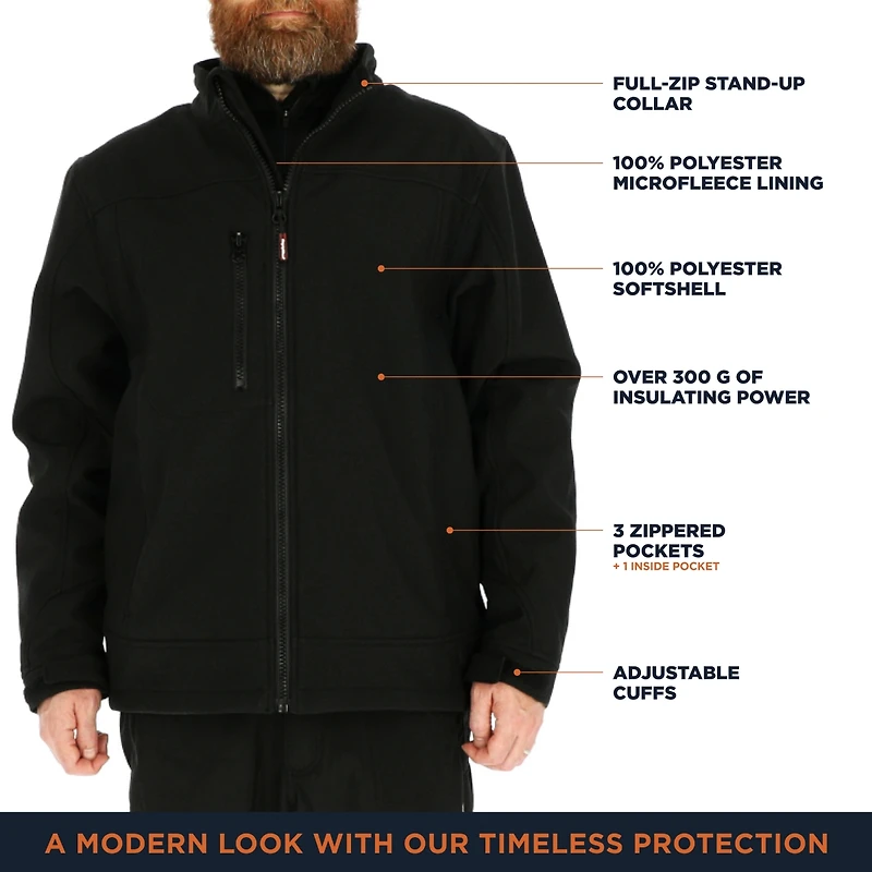 RefrigiWear Big & Tall Warm Insulated Softshell Jacket with Soft Micro-Fleece Lining