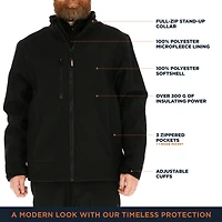RefrigiWear Big & Tall Warm Insulated Softshell Jacket with Soft Micro-Fleece Lining