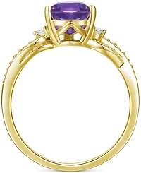 Amethyst (1-3/4 ct. t.w.) & Lab-Grown White Sapphire (1/6 Twist Ring 14k Gold-Plated Sterling Silver (Also Additional Gemstones)
