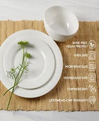 Mikasa Ashlyn Vegan Bone Chip Resistant 12 Piece Dinnerware Set, Service for 4