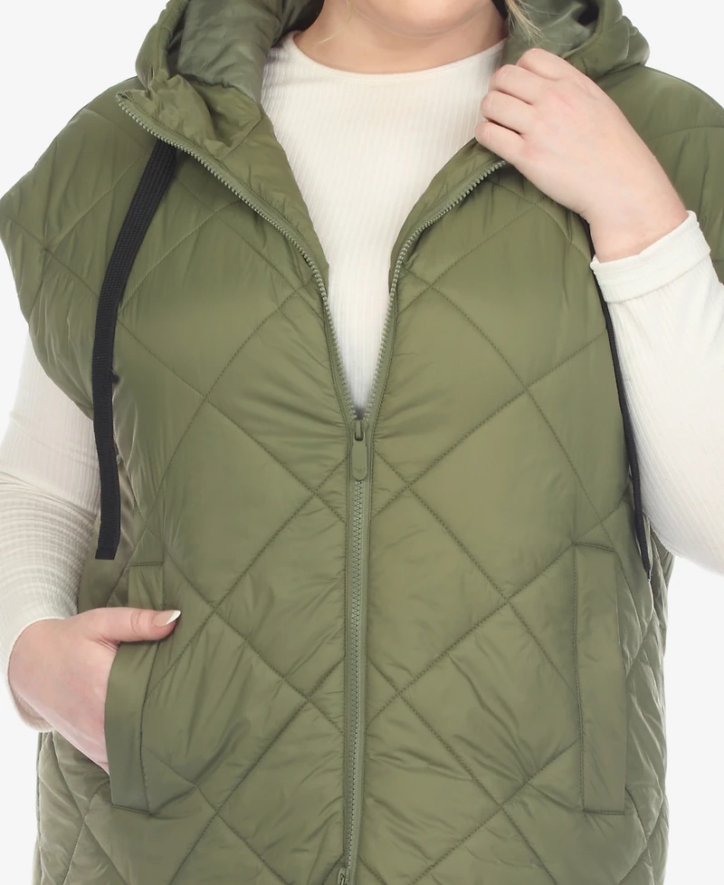 White Mark Plus Diamond Quilted Hooded Puffer Vest
