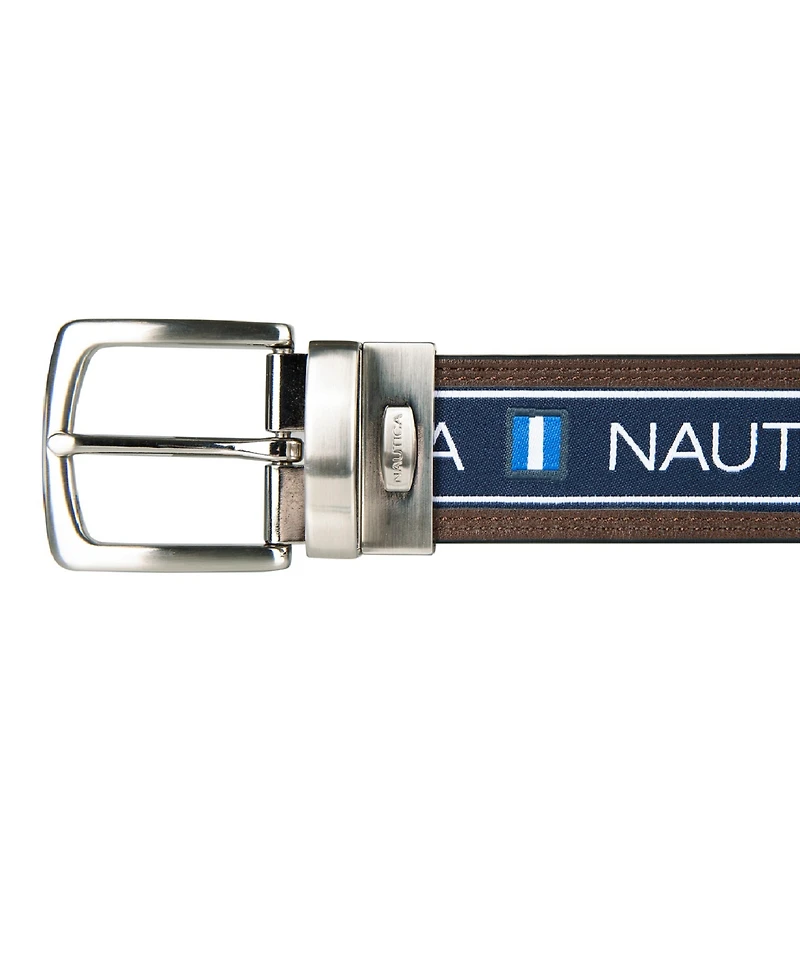 Nautica Men's Reversible Flag Belt