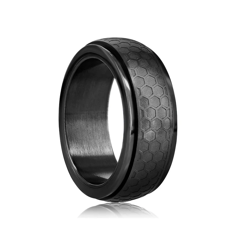 Stainless Steel Honey Comb Design Spinner Ring