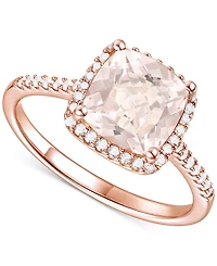 Ruby (2-1/2 ct. t.w.) & Lab-Grown White Sapphire (1/4 Halo Ring 14k Gold-Plated Sterling Silver (Also Additional Gemstones)