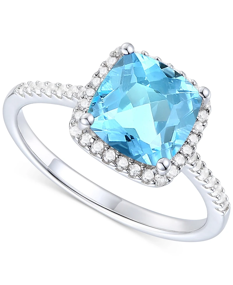 Ruby (2-1/2 ct. t.w.) & Lab-Grown White Sapphire (1/4 Halo Ring 14k Gold-Plated Sterling Silver (Also Additional Gemstones)