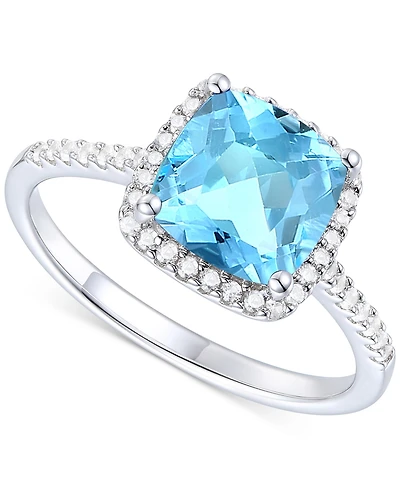 Ruby (2-1/2 ct. t.w.) & Lab-Grown White Sapphire (1/4 Halo Ring 14k Gold-Plated Sterling Silver (Also Additional Gemstones)