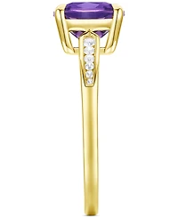Amethyst (1-7/8 ct. t.w.) & Lab-Grown White Sapphire (1/10 Cushion Ring 14k Gold-Plated Sterling Silver (Also Additional Gemstones)