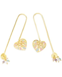 Nectar Nectar New York 18k Gold-Plated Mixed Gemstone Heart Earrings