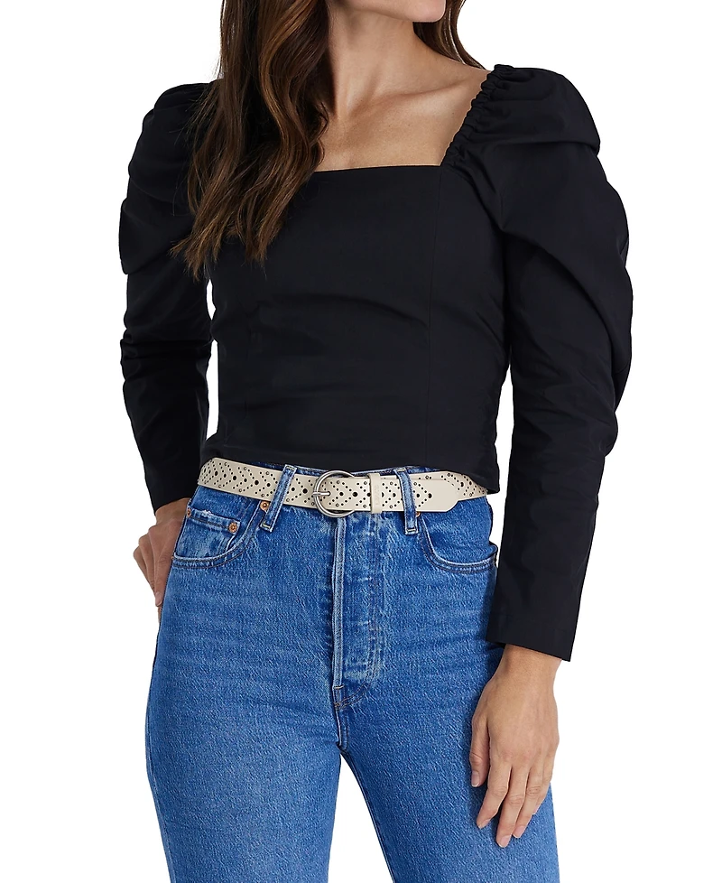 Levi's Women's Studded Fully Adjustable Perforated Leather Belt