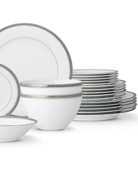 Noritake Charlotta Platinum 30-Piece Dinnerware Set, Service For 6