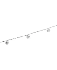 Wrapped Diamond Pave Dangle Heart Link Bracelet (1/6 ct. t.w.) in 14k White Gold, Created for Macy's