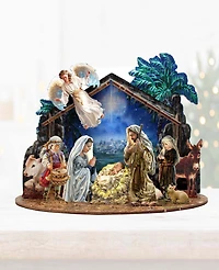 Designocracy Nativity with Angel Village 7" Christmas Nativity Table Decoration G. DeBrekht