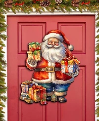 Designocracy Merry Delivery Christmas Wooden Door Hanger Door Decor G. DeBrekht
