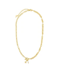 Sterling Forever Cubic Zirconia Genuine Shell Pearl Ava Toggle Necklace