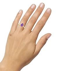 Amethyst (1-1/3 ct. t.w.) & Lab-Grown White Sapphire (1/10 Pear Swirl Ring 14k Gold-Plated Sterling Silver (Also Additional Gemstones)