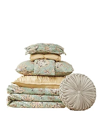 Southshore Fine Linens Jacobean Willow 7 Piece Quilt Set, Full/Queen