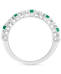 Effy Emerald (1-1/20 ct. t.w.) & Diamond (1/20 Ring Sterling Silver (Also Ruby Sapphire)