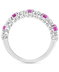 Effy Emerald (1-1/20 ct. t.w.) & Diamond (1/20 Ring Sterling Silver (Also Ruby Sapphire)