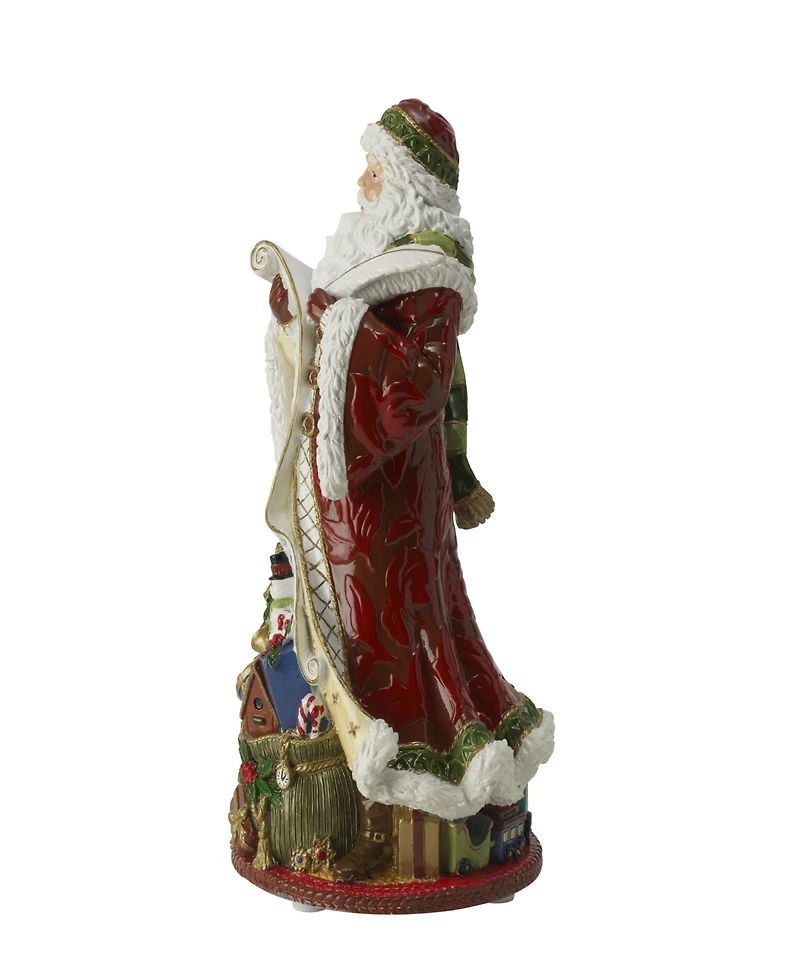 Fitz and Floyd Holiday Home Santa Musical Figurine, 10.75-in