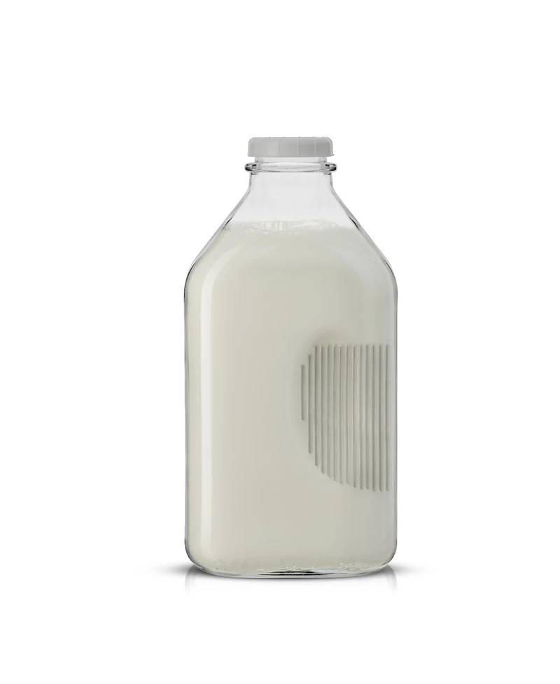 JoyJolt Glass Milk Bottles with Lids 64 oz